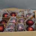 24 Pcs Vintage Rustic Christmas Ball Ornaments 2.36 Inch Antique Copper Farmhouse Distressed Christmas Tree Balls Xmas Hanging Decor for Holiday Winter Decoration (Various Shapes,Burgundy)