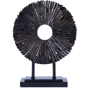 Minimalist Round Statue Above Cabinet Decor Kitchen, Modern Decorative Sculpture Home Decorations for Living Room Coffee Table, Office Decor Items, Center Pieces Decoration (Black)