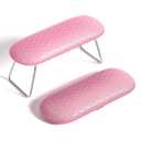 AORAEM Nail Arm Rest, Microfiber Leather Manicure Hand Pillow Professional Nail Rest Cushion Table Desk Station for Salon Use (Pink)