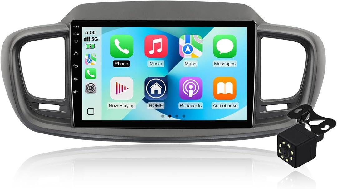 4Core+64GB Android 14 Double Din Car Radio Stereo for Kia Sorento 2015-2020 with 10.1" Touchscreen Radio Built-in Wireless Carplay/Android Auto/GPS/Bluetooth/FM/AUX-in/SWC/Camera