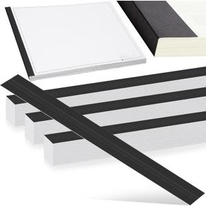 Estune 500 Pcs Blueprint Binding Strips Blank Binding Strips for Blueprint Construction Paper Poster Plans Drawings Arts (3" X 36",Black)