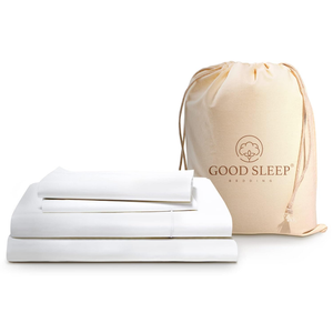 Good Sleep Bedding 100% Egyptian Cotton Sheets Queen Size - 1000 Thread Count, 4 Pc Queen Sheet Set, Sateen Weave, Bed Sheets, 16" Deep Pocket Sheets - White
