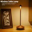 2 Pack Cordless LED Table Lamp, Rechargeable 5200mAH Battery Operated Lamp for Decor, 3 Color Stepless Dimming Desk Lamps, for Restaurant, Bedroom, Outdoor Camping, Coffee Shop, Night Light