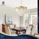 Gold Crystal Chandeliers Modern Round 20" Chandelier 7 Lights Ceiling Pendant Light Fixture Luxury 3-Tier K9 Crystal Lighting for Living Room Dining Room Bedroom Kitchen Foyer