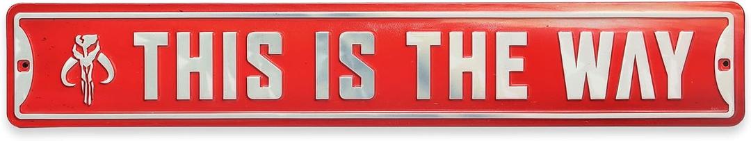 Disney Star Wars The Mandalorian This Is the Way Metal Street Sign - Vintage Star Wars Sign for Man Cave or Movie Room, Small