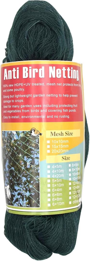 Bird Netting 25'x50' with 1" Square Mesh Bird Net Garden Netting for Chicken Coop, Aviary, Deer Fence, Fruit Tree