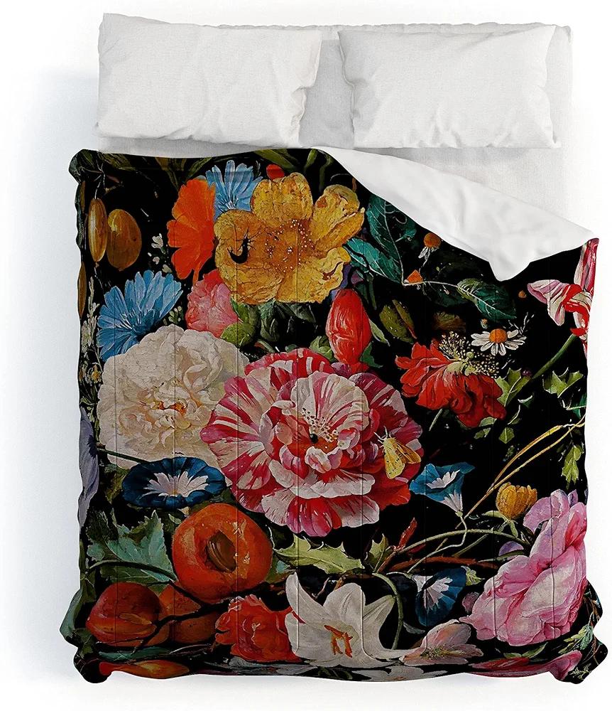 Society6 2021 Cotton Comforter, King, Burcu Korkmazyurek Night Garden XXXVI