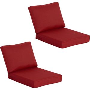 24"x27.5" Outdoor Deep Seat Patio Cushions Set of 2, Deep Seat Bottom Resilient Foam Filling Water-Resistant Stain-Resistant UV Resistant Weather Resistant with YKK Zippers, Chili