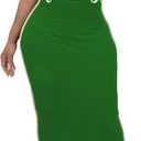 2 Piece Outfits for Women Summer Tube Crop Tops Sexy Bodycon Dresses Maxi Skirt Sets Vacation Jumpsuits Club Outfits (Medium, Deep Green)