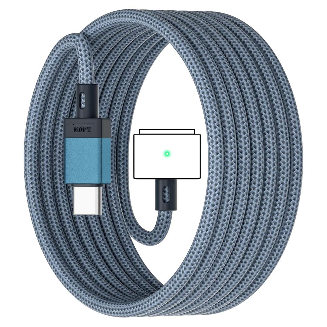 Seynli 140W USB-C to Magnetic 3 Cable, Compatible with MacBook Pro 2021 M1 Pro Max Chip 14" 16", MacBook Air 2022 2023 M2, Mac Book Pro 2023 M2 Pro Max Chip 14" 16", Safe 3 Cable for Mac Book - 6.6ft