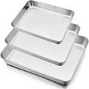 P&P CHEF Deep Baking Pan Set of 3, Non-Toxic & Heavy Duty & Easy CleanDeep Baking Pans Set of 3 , 12x10 ", 10.5x8 ", 9.5x7"