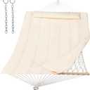 SUNCREAT Hammocks Replacement Hammock for Stand, 475 lbs Capacity, Two Person Backyard Hammock with Pad for Outside, Beige