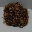MOONSHOW Short Wigs for Black Women Brown Pixie Cut Wig with Bangs African American Wigs for Black Women Short Curly Afro Wigs Synthetic Brown Curly Bob Wig