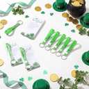 Misdary 25 Sets St. Patrick's Day Gifts Bulk Silicone Shamrock Keychains Good Luck Four Leaf Keychain with Lucky Card for Irish St Patricks Party Favors Employee Coworker