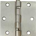 Hinge Outlet 3.5 Inch with Square Corners Ball Bearing Door Hinges, Heavy-Duty Steel, Removable Pin (Satin Nickel, 1 Pack)