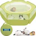 Small Animal Playpen with Zippered Top, Portable Waterproof Pet Cage (47"x23") for Kitten, Bunny, Guinea Pig, Hamster, Chicken Brooder, Indoor & Outdoor Exercise Pen, Foldable Design (Green)