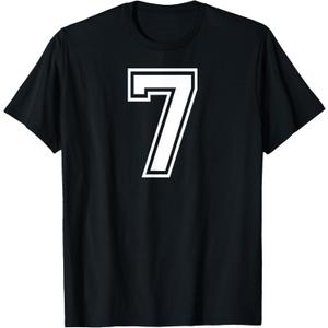 7 Number Seven Team Sports Graphic Design Matching Varsity T-Shirt, M