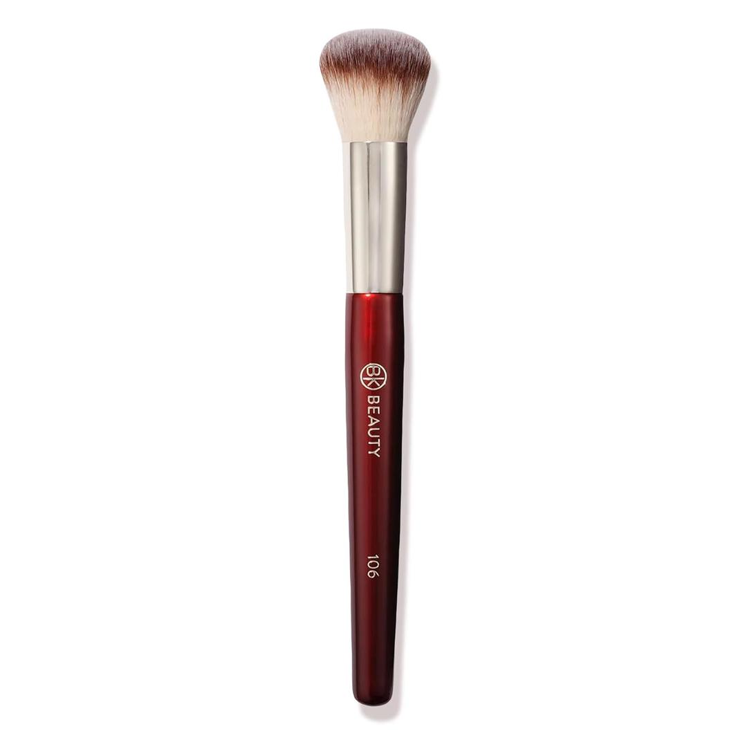 BK BEAUTY 106 ROUND FOUNDATION BRUSH  Dense Dome Shape for Liquid & Cream Foundation, Seamless Streak-Free Application, Multi-Use Face Makeup Tool