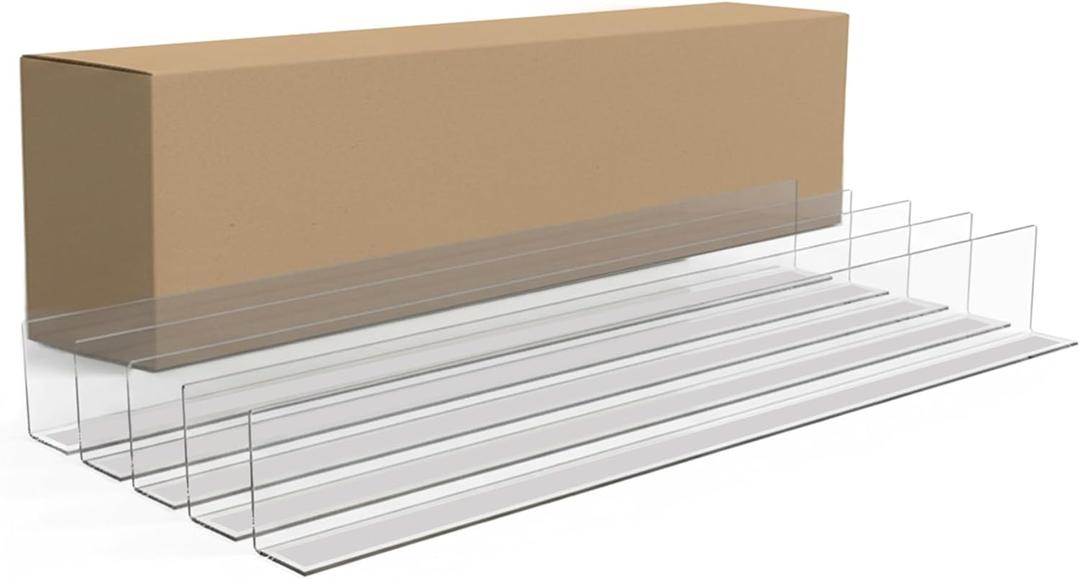 Clip Strip Shelf Dividers Pack of 50 for Retail Stores - Lightweight, Clear Adhesive Mount 1" H x 11-9/16" L Corp., 15 mil Crystal Clear PVC, Retail Shelf Separator, Item SD-1512