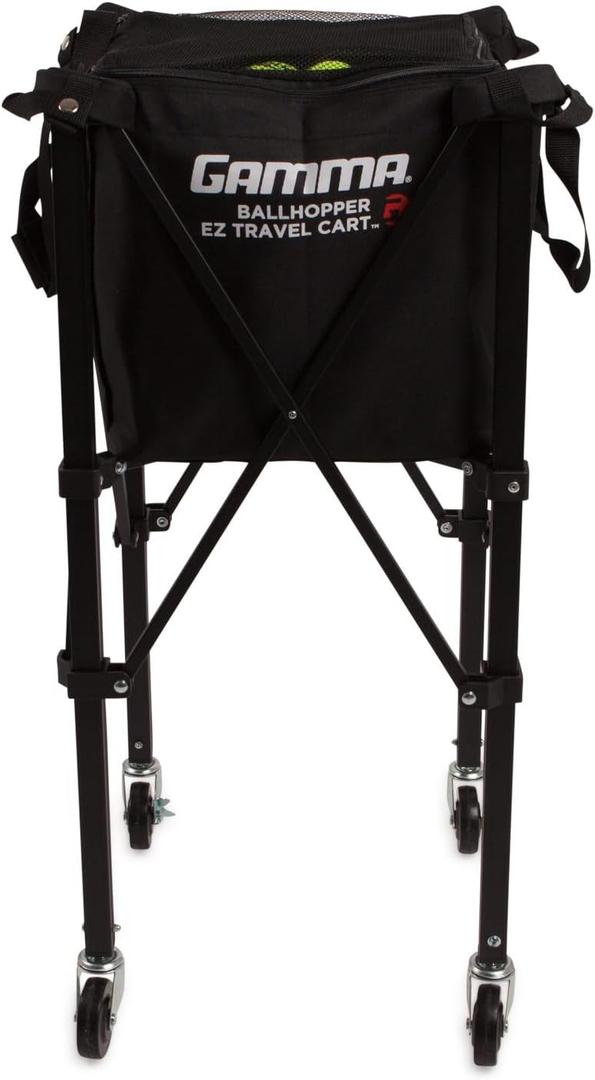 GAMMA Sports EZ Travel Cart, Tennis & Pickleball Hopper, Padel, Portable Compact Design, Sturdy Lightweight Construction, EZ Bags, 150 or 250 Capacity, Premium Carrying Case Included