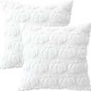 OTOSTAR Fall Throw Pillow Covers 16x16 Inch Set of 2 Pumpkin Autumn Harvest Decorations Pillowcases Soft Plush Faux Fur Wool Couch Cushion Covers for Home Bed Decor Thanksgiving Gifts (White)