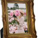 PHAREGE 4x6 Vintage Bronze Gold Picture Frame, 4 by 6 Ornate Antique Picture Frame for Wedding, Retro Photo Frame Displays Horizontally or Vertically On Tabletop