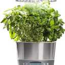 AeroGarden Harvest Elite 360 Indoor Garden Hydroponic System with LED Grow Light and Herb Kit, Holds up to 6 Pods, Stainless