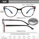 EYEURL 5 Pack Cat Eye Reading Glasses for Women-Blue Light Glasses for Woman Fashion Readers with Spring Hinge, +2.50