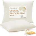 Leinuosen 1 Pack Organic Kapok Pillow 26" x 20" Natural Kapok Fiber Filled Sleeping Pillows with Breathable Cotton Shell, Adjustable Height Soft and Supportive for Comfort Sleeping(Classic)