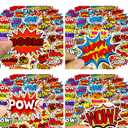 50 Pieces Hero Themed Party Decorations Stickers,Birthday Party Supplies,Hero Action Sign Cartoons Theme Party Hero Cartoons for Theme Party Anime Stickers. For Laptop, Bumper, Water Bottles Stickers.