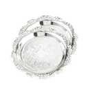 2PCS Coffee Table Tray 5.9in Round Decorative Tray Vintage Metal Dessert Plates for Snacks Fruit Silver