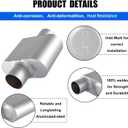 Universal Mufflers, Performance Automotive Exhaust Muffler, Single Chamber center in/center out, silver (2")