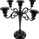 Metal Candle Holders 5 Wicks Black Candle Holders for Candlesticks Taper Candles10.6 inch Tall Candelabra, for 1/2-1 inch Pillar Candles Diameter Each,Candle Stand Decoration