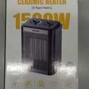 1500W Small Space Heater for Indoor Use, PTC Ceramic Space Heater with Thermostat, 3 Modes, Safety Quiet Heating, Multiple Protection, Portable Heater for Office Room Desk Use (BLACK)