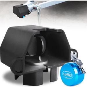 Upgrade 2.0 Trailer Coupler Lock, Universal Trailer Tongue Hitch Lock for 2 & 2-5/16 Couplers, Anti-Theif Design, 1/4" Ultra Thick Steel, Heavy Duty Trailer Locks for Boat, RV, Camper, Truck