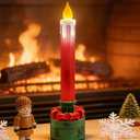 Flameless LED Candle for Christmas - Creates a Warm & Cozy Ambiance - Battery Operated (2 AA Batteries Not Included) for Mantel or Table