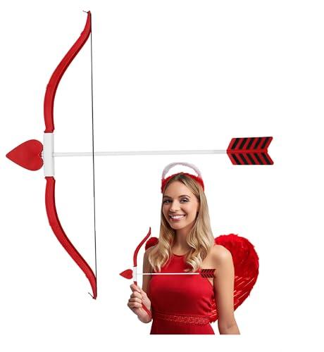 Nicky Bigs Novelties Mini Cupid Bow and Arrow Set, Valentine’s Cupid Costume Accessory Toy Bow & Arrow, Handheld Prop for Party Dress Up