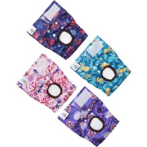 CuteBone Washable Female Dog Diapers 4 Pack Reusable Doggie Heat Diapers for Period FMG06 XL