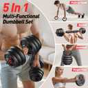 FITPLAM Adjustable dumbbell set,20/35/45/55/70/90lbs Free Weights set with upgraded nut, 5 in 1 Weight Set Used as Kettlebells, Barbell, Push up Stand, Fitness Exercise for Home Gym Suitable Men/Women