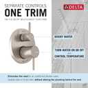 Delta Modern Round Shower System Faucet Set, Brushed Nickel 6-inch Shower Head and Handle Set, Valve Trim Kit, SpotShield Stainless T342704-SP (Valve Not Included)