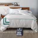 Ella Jayne Duvet Cover King 100% Cotton Percale Soft Set Dark Green 3 Pcs | King Duvet Cover | Soft Cotton Percale | 106 x 90 Inch Cover | Includes 2 Matching Pillow Shams | Dark Green Design