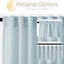 Sky Blue Curtains 63 inch Length for Bedroom Back Tab Light Filtering Semi Sheer Blue Living Room Curtains Linen Cotton Textured Drapery Panel Aesthetic Decor Light Blue 52x63