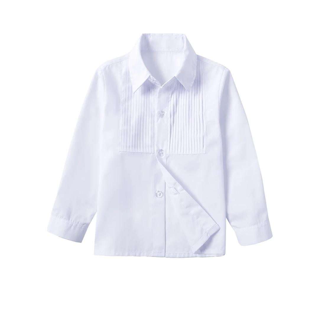 Boy Long Sleeve Dress Shirts for Teens, Toddler Boys Kids Collared Button Down Uniform Shirt, Size 16 Y