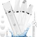 4 in 1 Dog Grooming Kit, Cordless Dog Clippers for Grooming, Low Noise Paw Trimmer Electric, Cat Hair Clippers Kit with Nail Grinder, Rechargeable Pet Hair Shaver for Small & Large Cat Pet (White)