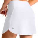Women's Swim Skirt Tankini Swimsuit Bathing Suit Bottoms 2 Pockets | High Waisted, Tummy Control, with Non-see-through Short, Quick Dry, Swimwear, Swim Bottoms for Women (White, XL)
