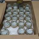 40 Pack 4 oz Mini Glass Mason Jars | Regular Mouth Canning Jars with Golden Lids and Bands, for Honey, Jam, Jelly, Spices, Body Butters, DIY Candles
