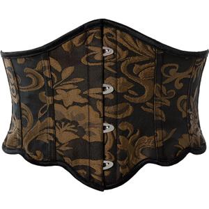 Scarlet Darkness Corset Belt for Women Vintage Renaissance Floral Underbust Corset (12, Black Yellow Floral)