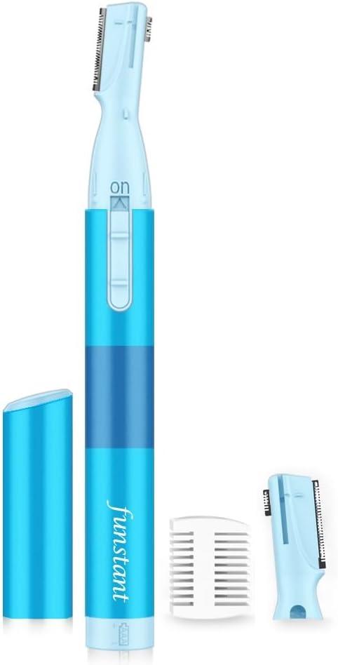Eyebrow & Facial Hair Trimmer, Precision Detailer with Rinseable Blade, Battery Operated, Double-Sided Razor for Fine Hair, Chin & Peach Fuzz, Compact Pen Size, Safe & Gentle Touch-ups