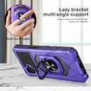 2 x for Galaxy XCover 6 Pro Case,Samsung Xcover 6 Pro case w/[Tempered Glass Screen Protector](Full Coverage) [Shockproof] Magnetic Car Mount [Ring Stand] Protective Cover for Women Man Purple Black