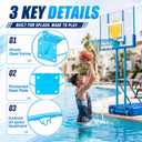 18 Inch Pool Basketball Hoop Replacement Rim, Stainless Steel Rust-Resistant for Outdoor Swimming Pool Games Family Party Adult Water Play, Includes Expansion Screws (Blue)